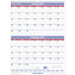 AT-A-GLANCE - 6 Sheet, 22 x 29", Wall Calendar - Blue & White - Caliber Tooling