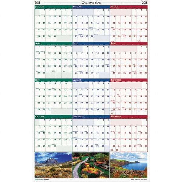 House of Doolittle - 1 Sheet, 24 x 37", Erasable Wall Calendar - Earthscapes Nature - Caliber Tooling