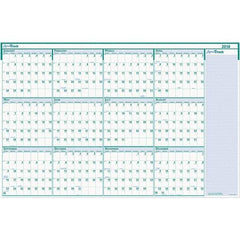 House of Doolittle - 1 Sheet, 24 x 37", Erasable Wall Calendar - White & Teal - Caliber Tooling