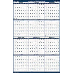 House of Doolittle - 1 Sheet, 24 x 37", Erasable Wall Calendar - Blue & Gray - Caliber Tooling