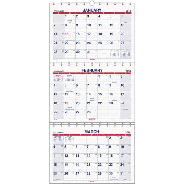 AT-A-GLANCE - 8 Sheet, 12 x 16-1/2", Wall Calendar - Caliber Tooling