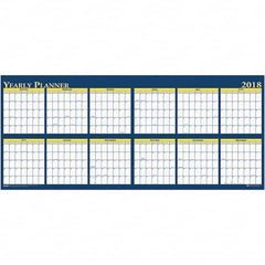 House of Doolittle - 1 Sheet, 60 x 26", Erasable Wall Planner - Yellow & Blue - Caliber Tooling