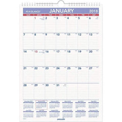 AT-A-GLANCE - 12 Sheet, 12 x 17", Erasable Wall Calendar - White - Caliber Tooling