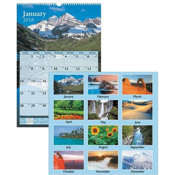 AT-A-GLANCE - 12 Sheet, 15-1/2 x 22-3/4", Wall Calendar - Scenic - Caliber Tooling