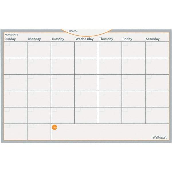 AT-A-GLANCE - 12 Sheet, 18 x 12", Erasable Wall Calendar - Gray, White & Orange - Caliber Tooling