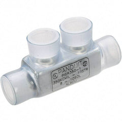 Panduit - 10 to 8 AWG Compatible, Vinyl Partially Insulated, Crimp-On Butt Splice Terminal - Aluminum Contacts, 2.38" OAL, Clear - Caliber Tooling