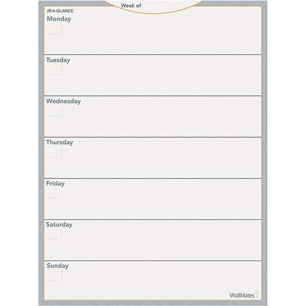 AT-A-GLANCE - 52 Sheet, 18 x 24", Erasable Wall Calendar - Gray, White & Orange - Caliber Tooling