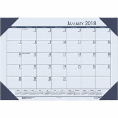 House of Doolittle - 12 Sheet, 22 x 17", Desk Pad Calendar - Ocean Blue - Caliber Tooling