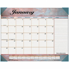 AT-A-GLANCE - 12 Sheet, 22 x 17", Desk Pad Calendar - Marble Burgundy - Caliber Tooling