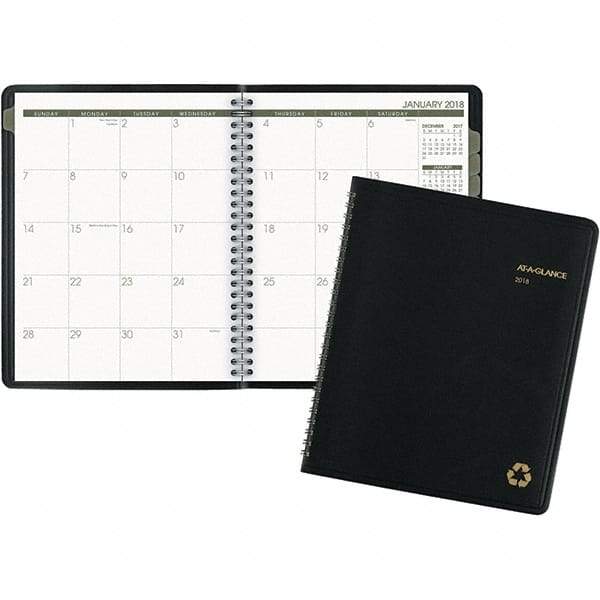 AT-A-GLANCE - 24 Sheet, 6-7/8 x 8-3/4", Monthly Planner - Black - Caliber Tooling