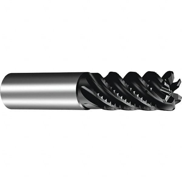 Sandvik Coromant - 3/8", 6 Flute, Solid Carbide, 0.03" Corner Chamfer End Mill - 42° Helix, 25/32" LOC - Caliber Tooling