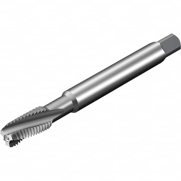 Sandvik Coromant - 3 Flute 6HX Spiral Flute Tap - Powdered Metal High Speed Steel, AlCrN Finish - Caliber Tooling