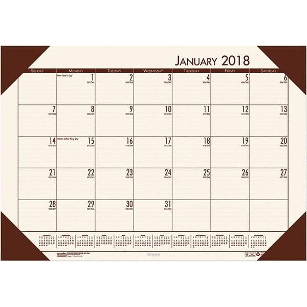 House of Doolittle - 12 Sheet, 22 x 17", Desk Pad Calendar - Moonlight Cream - Caliber Tooling