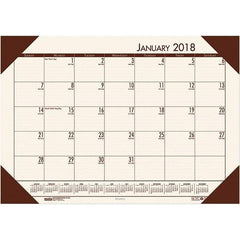 House of Doolittle - 12 Sheet, 22 x 17", Desk Pad Calendar - Moonlight Cream - Caliber Tooling