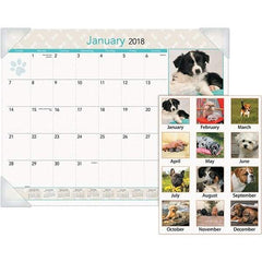 AT-A-GLANCE - 12 Sheet, 22 x 17", Desk Pad Calendar - Puppies - Caliber Tooling