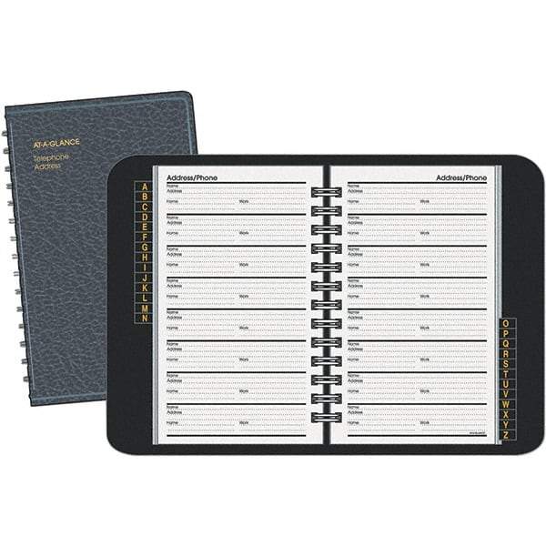 AT-A-GLANCE - 100 Sheet, 4-7/8 x 8", Telephone/Address Book - Black - Caliber Tooling