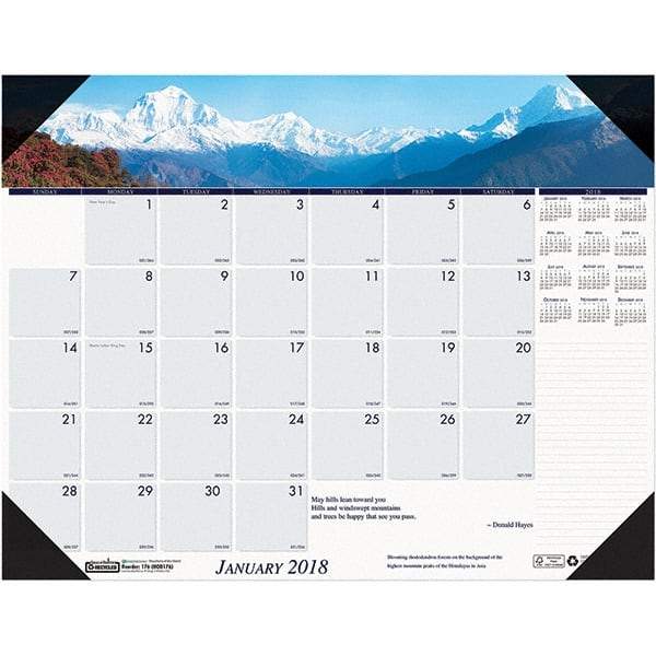 House of Doolittle - 12 Sheet, 22 x 17", Desk Pad Calendar - Mountains - Caliber Tooling