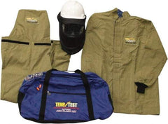 Stanco Safety Products - Size L, 4 HRC, 11 oz Arc Flash Clothing Kit - 44 cal per Sq cm, Face Shield & Hard Hat Protection, 35" Coat & Bib Overalls, Includes Gear Bag - Caliber Tooling