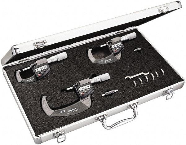 Starrett - Mechanical Outside Micrometer Sets Minimum Measurement (Inch): 0 Maximum Measurement (Inch): 3 - Caliber Tooling