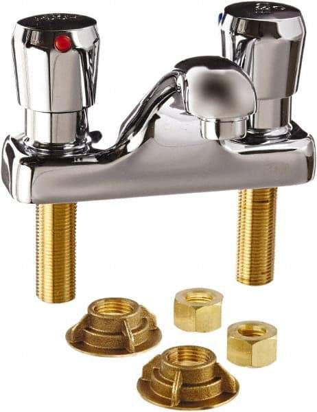 Zurn - Integral, Metering Faucet, Chrome Plated Deck Mount, Lavatory Metering Faucet - Push Button Handle - Caliber Tooling