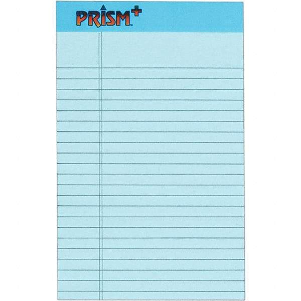 TOPS - 50 Sheet, 5 x 8", Narrow Legal Pad - Pastel Blue - Caliber Tooling