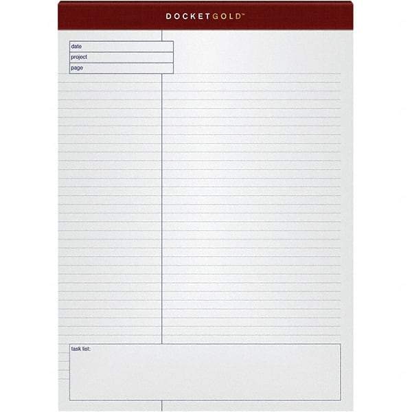 TOPS - 40 Sheet, 8-1/2 x 11-3/4", Legal/Wide (Style) Docket Ruled Pad - White - Caliber Tooling