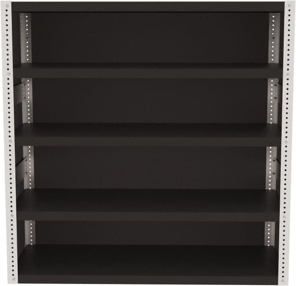 Valley Craft - 4 Shelves, 10,000 Lb Capacity, Enclosed Shelving - 60" Wide x 24" Deep x 60" High, Gray - Caliber Tooling