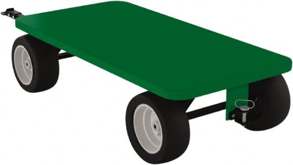 Valley Craft - 2,000 Lb Capacity Steel Quad Steer Trailer System - Steel Deck, 36" OAW, 72" Platform Length x 19-1/2" Platform Height, Pneumatic Casters - Caliber Tooling