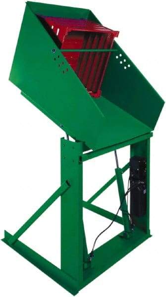 Valley Craft - 4,000 Lb Load Capacity, Steel Box Dumper - 66" Wide x 36" Long x 60" High, Green - Caliber Tooling