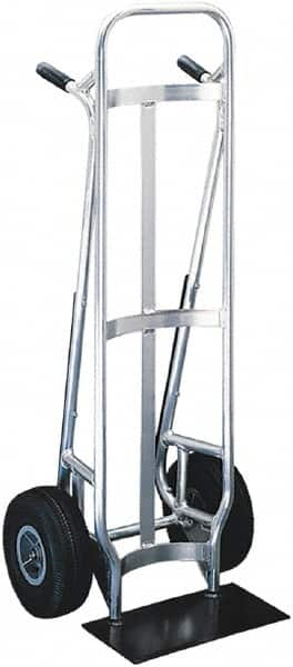 Valley Craft - 600 Lb Capacity 51" OAH Hand Truck - Dual Loop Handle, Aluminum, Pneumatic Wheels - Caliber Tooling