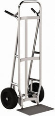 Valley Craft - 600 Lb Capacity 51" OAH Hand Truck - Dual Loop Handle, Aluminum, Pneumatic Wheels - Caliber Tooling