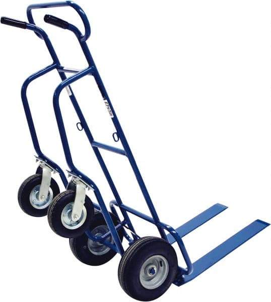 Valley Craft - 600 Lb Capacity 62" OAH Hand Truck - Dual Loop Handle, Steel, Pneumatic Wheels - Caliber Tooling