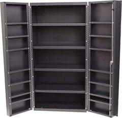 Valley Craft - 16 Shelf Storage Cabinet - Steel, 48" Wide x 24" Deep x 84" High, Gray - Caliber Tooling