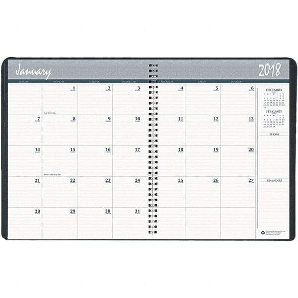 House of Doolittle - 32 Sheet, 6-7/8 x 8-3/4", Monthly Planner - Black - Caliber Tooling