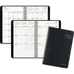 AT-A-GLANCE - 128 Sheet, 4-7/8 x 8", Weekly/Monthly Planner - Graphite - Caliber Tooling