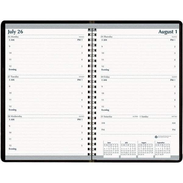 House of Doolittle - 104 Sheet, 5 x 8", Weekly Appointment Book - Black - Caliber Tooling