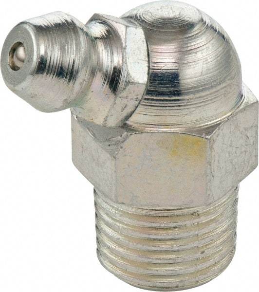 Umeta - 67° Head Angle, M6x1 Metric Steel Standard Grease Fitting - 9mm Hex, 20.5mm Overall Height, 5.5mm Shank Length, Zinc Plated Finish - Caliber Tooling