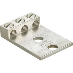 Panduit - 6 AWG Noninsulated Lug Connection Square Ring Terminal - 1/2" Stud, 4" OAL x 2.82" Wide, Tin Plated Aluminum Contact - Caliber Tooling