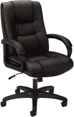 Basyx - 45-1/2" High Executive Chair - 28" Wide x 40" Deep, Vinyl Seat, Black - Caliber Tooling