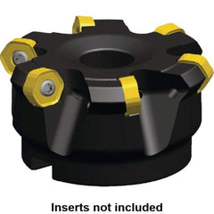 Kennametal - 3" Cut Diam, 1" Arbor Hole, 4.42mm Max Depth of Cut, 30° Indexable Chamfer & Angle Face Mill - 5 Inserts, HNGJ 0604... Insert, Right Hand Cut, 5 Flutes, Through Coolant, Series Dodeka Mini HD - Caliber Tooling