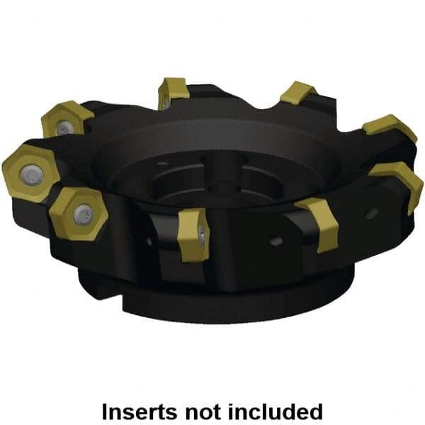 Kennametal - 117.33mm Cut Diam, 32mm Arbor Hole, 8mm Max Depth of Cut, 45° Indexable Chamfer & Angle Face Mill - 5 Inserts, HNPJ 1307... Insert, Right Hand Cut, 5 Flutes, Through Coolant, Series Dodeka Max - Caliber Tooling