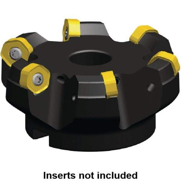 Kennametal - 8 Inserts, 3.667" Cutter Diam, 0.064" Max Depth of Cut, Indexable High-Feed Face Mill - 1.063" Arbor Hole Diam, 1.968" High, KSHR Toolholder, HNGJ 0905.. Inserts, Series Dodeka Mini High-Feed - Caliber Tooling