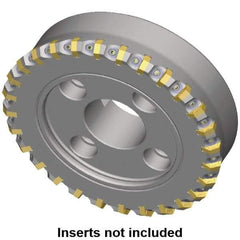 Kennametal - 112.8mm Cut Diam, 32mm Arbor Hole, 6.5mm Max Depth of Cut, 45° Indexable Chamfer & Angle Face Mill - 14 Inserts, HNGX 0905... Insert, Right Hand Cut, 14 Flutes, Series HexaCut - Caliber Tooling