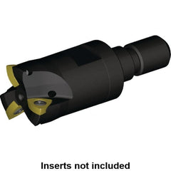 Kennametal - 20mm Cut Diam, 0.033" Max Depth, M10 Modular Connection Indexable High-Feed Helical End Mill - Screw Holding Method, WP..0302.. Insert, Through Coolant - Caliber Tooling