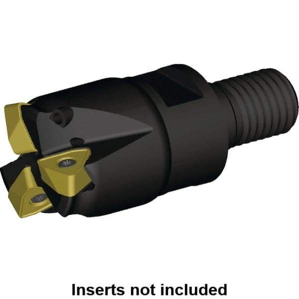 Kennametal - 25mm Cut Diam, 0.059" Max Depth, M12 Modular Connection Indexable High-Feed Helical End Mill - Screw Holding Method, WOEJ090512.. Insert, KF2X Toolholder, Through Coolant - Caliber Tooling