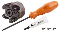 Kennametal - 63mm Cut Diam, 6mm Max Depth, 22mm Arbor Hole, 6 Inserts, RN.J 1204... Insert Style, Indexable Copy Face Mill - KDR Cutter Style, 40mm High, Through Coolant, Series Rodeka - Caliber Tooling