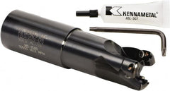 Kennametal - 1-1/4" Cut Diam, 0.404" Max Depth of Cut, 1-1/4" Shank Diam, 122.94mm OAL, Indexable Square Shoulder End Mill - LF.W 2.52.R Inserts, Weldon Shank, 0° Lead Angle, Series RPF - Caliber Tooling