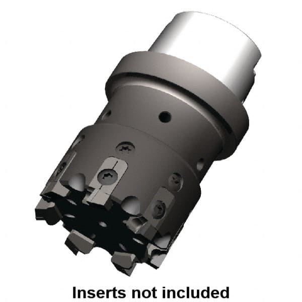 Kennametal - 8 Inserts, 63mm Cut Diam, 63mm Arbor Diam, 3mm Max Depth of Cut, Indexable Square-Shoulder Face Mill - 0/90° Lead Angle, 122mm High, Through Coolant, Series AluMill - Caliber Tooling