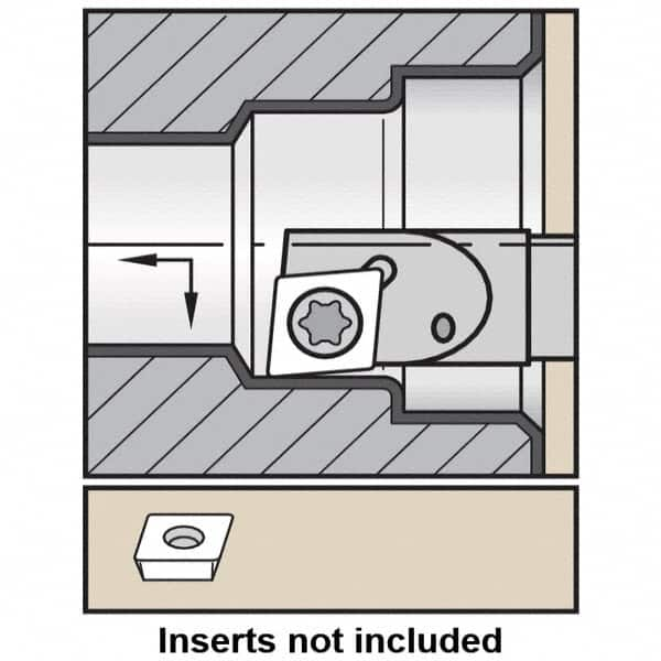 Kennametal - 6.91mm Min Bore Diam, 65mm OAL, 6mm Shank Diam, A-SCLD Indexable Boring Bar - CD.. S4T002 Insert, Screw Holding Method - Caliber Tooling