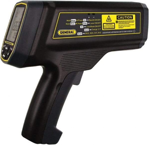 General - 200 to 1200°C (392 to 4352°F) Infrared Thermometer - 100:1 Distance to Spot Ratio - Caliber Tooling